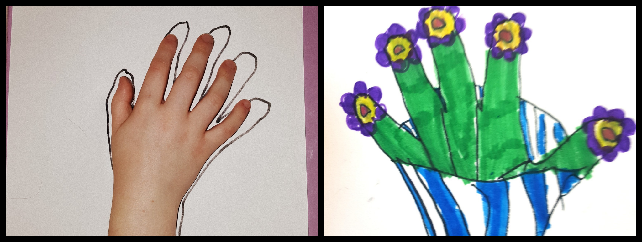 Handprint Art - Vase - Hands-On Teaching Ideas - Kindergarten Adventures
