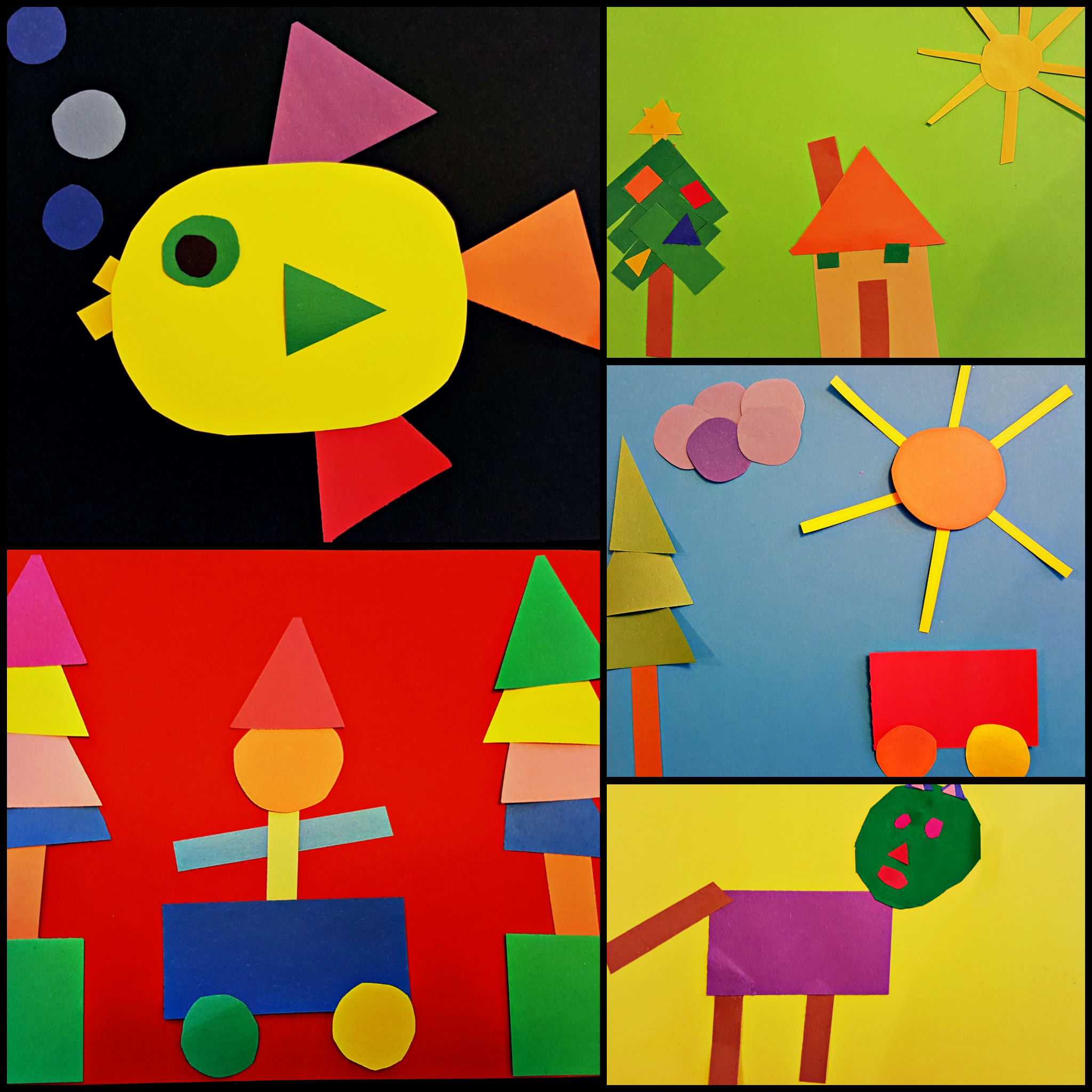 Art Project for Kids Shape Art HandsOn Teaching Ideas