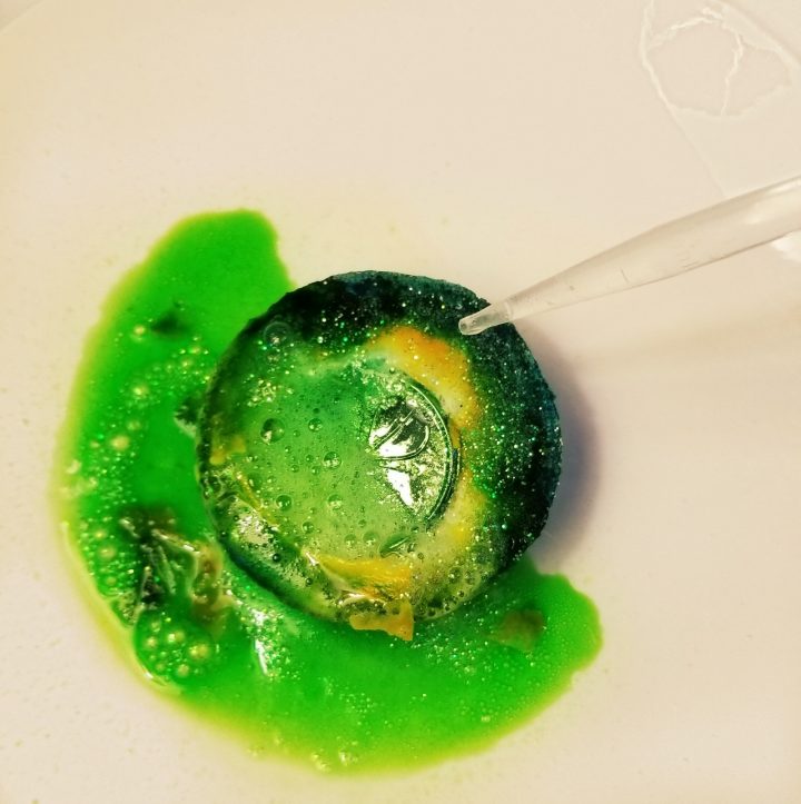 science experiment st patricks day stem fizzing green puck