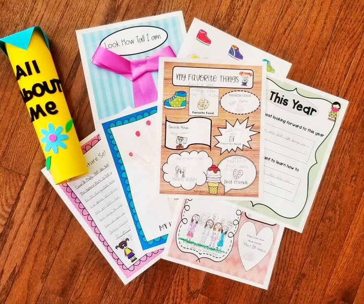 time capsule for kids shows printable all about me pages.