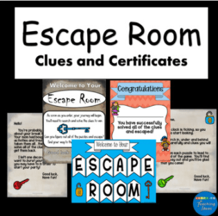 escape room completion certificates.
