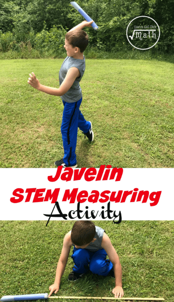 outdoor learning shows a child with a diy javelin.