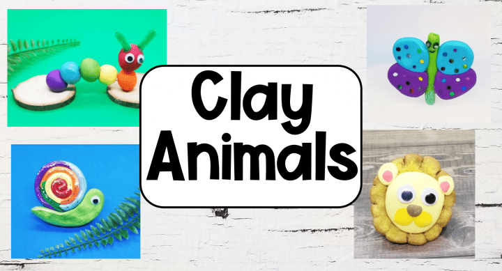 teaching ideas shows four clay animals.