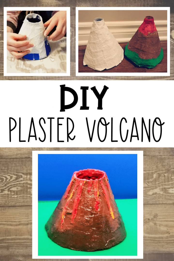 DIY volcano shows a pinterest collage of volcano images.