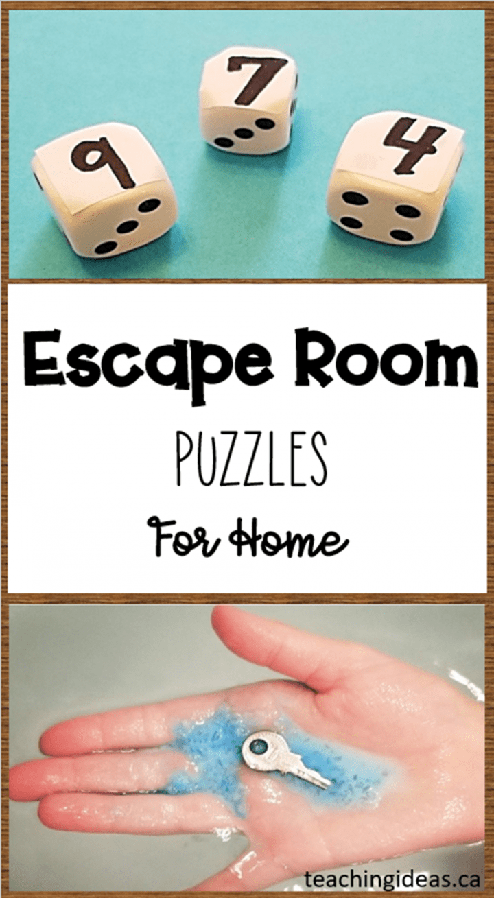 40 escape room ideas shows a pinterest pin of escape room puzzles.