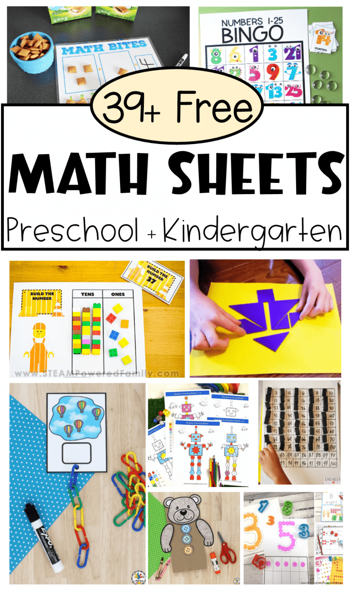 math sheets for kindergarten shows a bunch of the printable sheets.