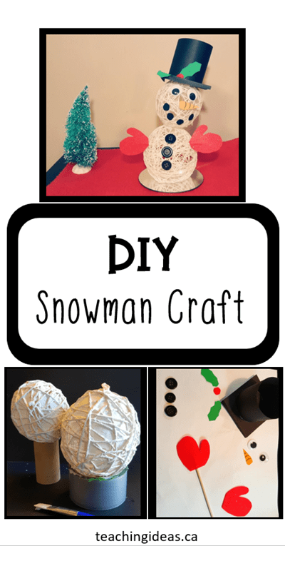 winter craft ideas shows a string diy snowman craft.