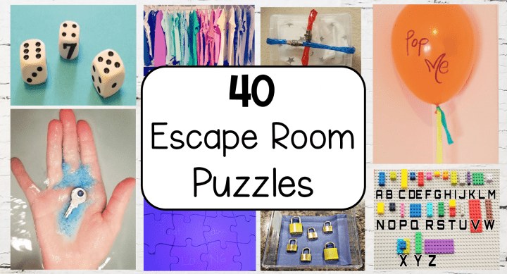 escape rooms shows collage from a list of 40 escape room puzzles