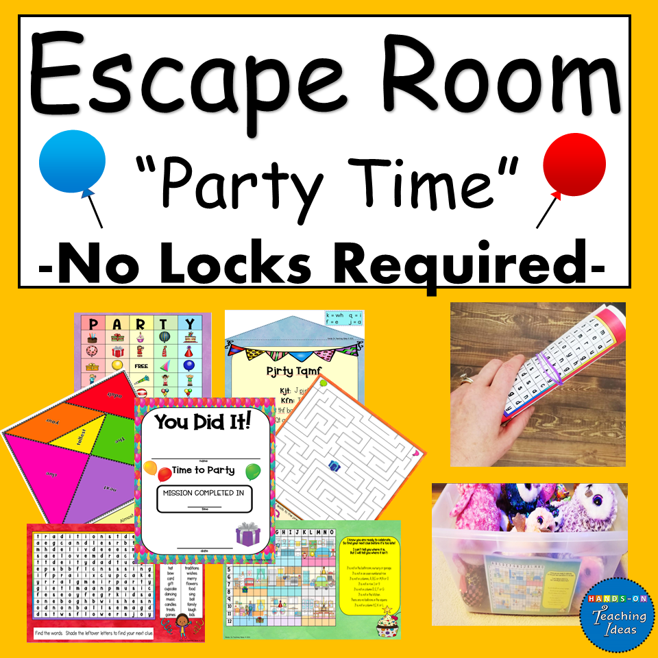 Escape Room "Party Time" - Print and Go - Hands-On Teaching Ideas