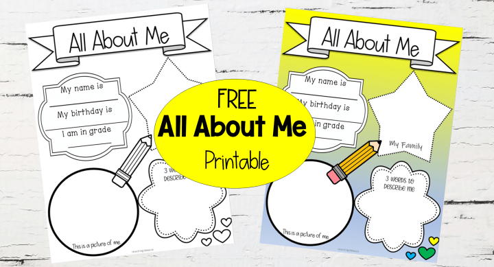 first day of school shows printable all about me sheets.