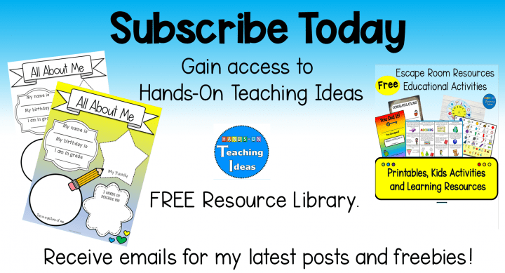 hands on teaching ideas subscribe button.