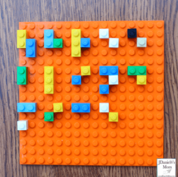 alphabet game shows a code using lego.