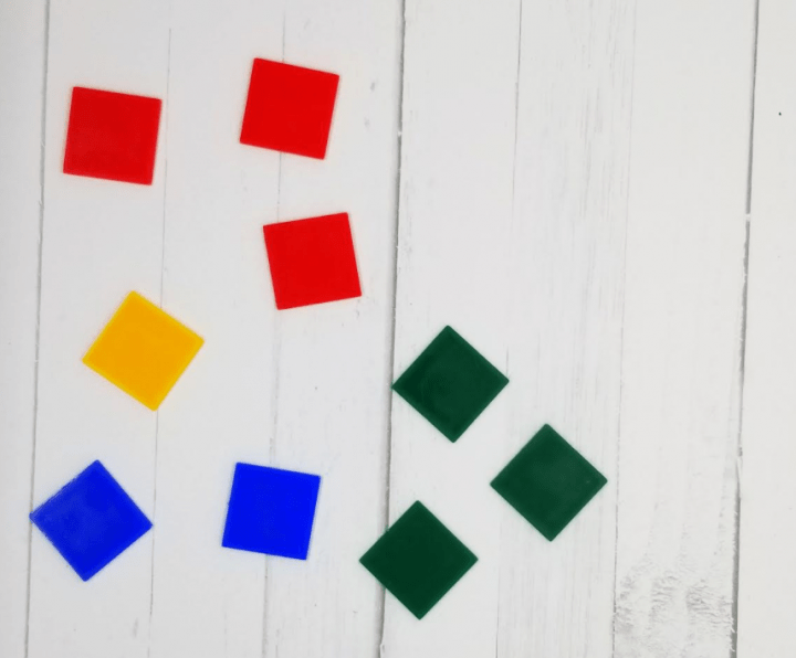 number talks shows nine colored squares.
