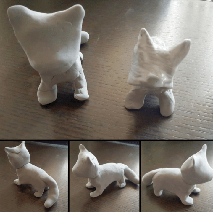 clay animals shows a racoon figure out of clay.