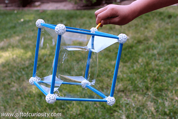 science experiments for kids shows a bubble wand but it's cubed shaped.
