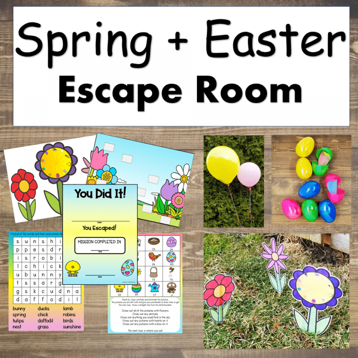 Spring Easter Escape room shows printable and ways to hide it.