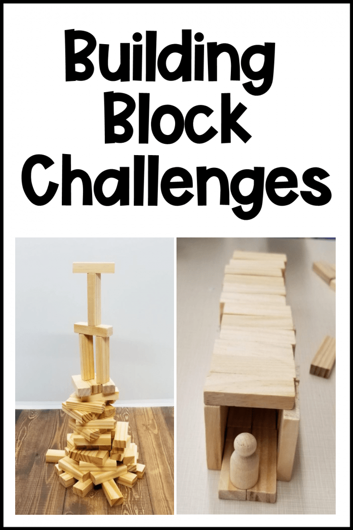 stem shows two structures made from wooden blocks.