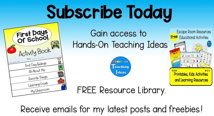 back to school blog subscribe button.