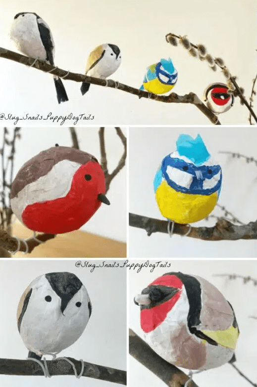 Bird Lover Gift Decoration Whimsical Paper Mache Bird Paper Mache Colorful Bird Ornament Animal Decor Paper Sculpture Decorative