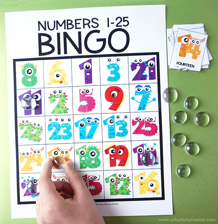 number bingo sheet.