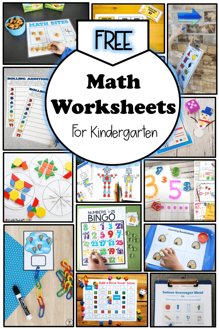 math worksheets for kindergarten shows pictures of free printables.