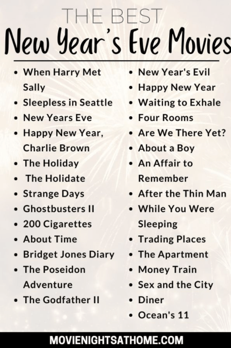 A list of the Best New Year's Eve Movies listed in bullets.