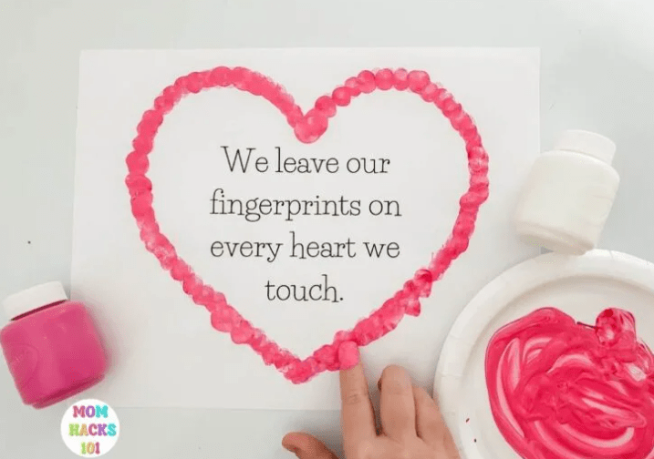 STEM activities a printable with a saying and printer prints creating a heart around.