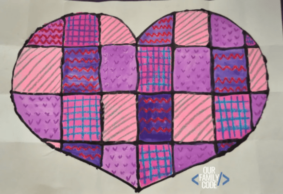 steam project a heart with quilt like sections