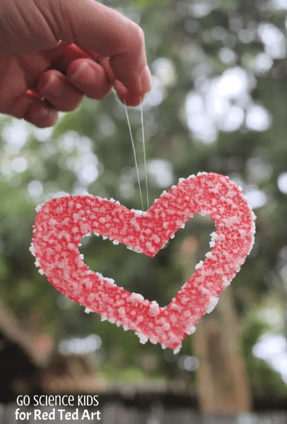 valentines day stem activities for kids a textured heart craft is shown