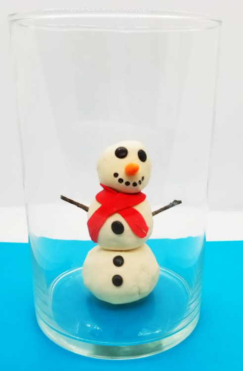 stem activity for kids and an image of a snowman inside a glass jar