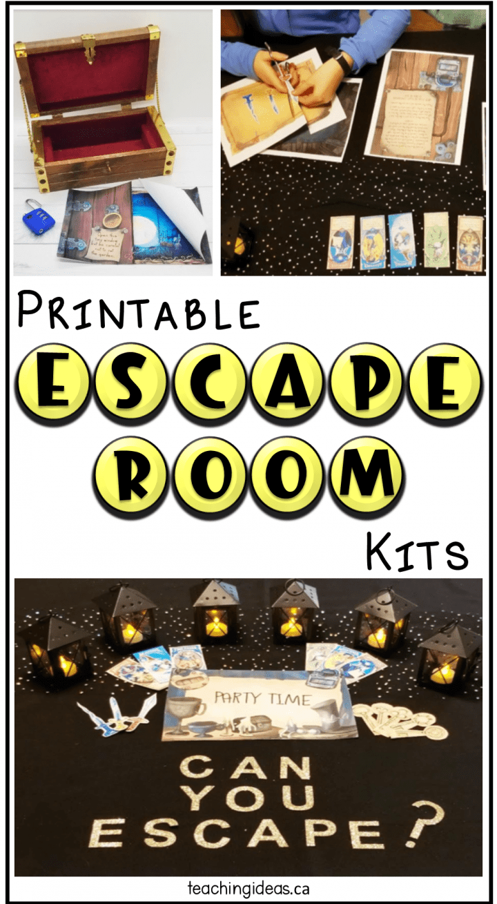 printable escape room for kids a Pinterest pin picture.