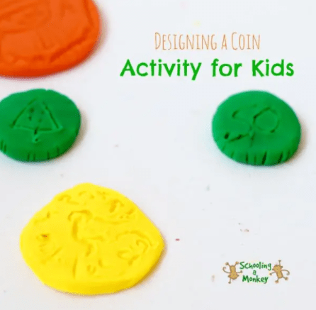 St patricks day STEM activities for kids shows coins made from different colored clay