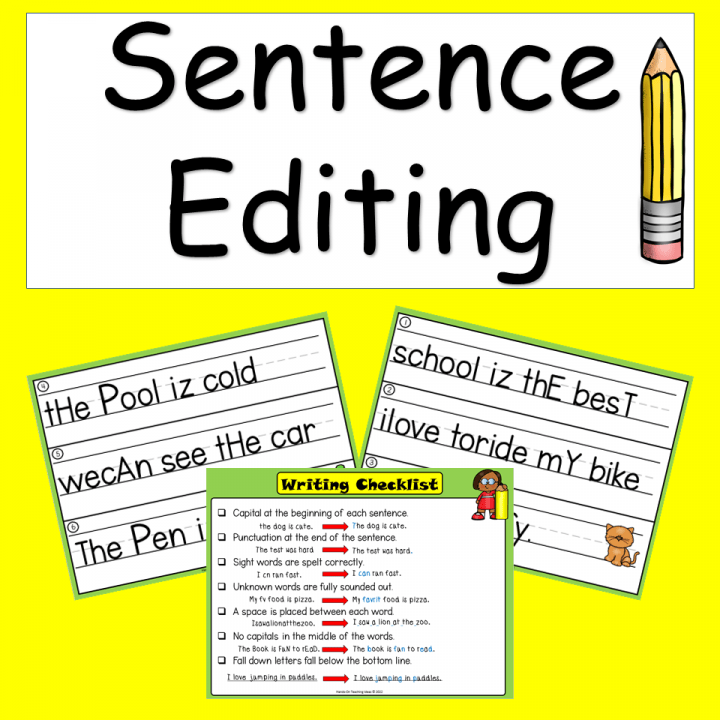 how to teach writing shows a printable sentence editing.