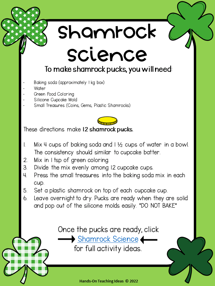 science experiment st patricks day stem shows a printable directions page