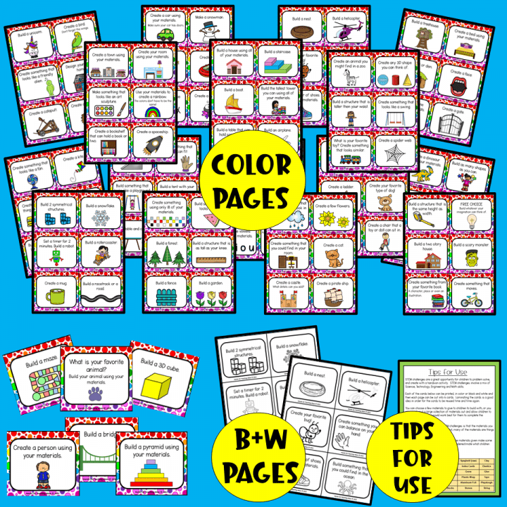 STEM Challenge Activity Cards 100+ STEM Challenges - Hands-On Teaching ...