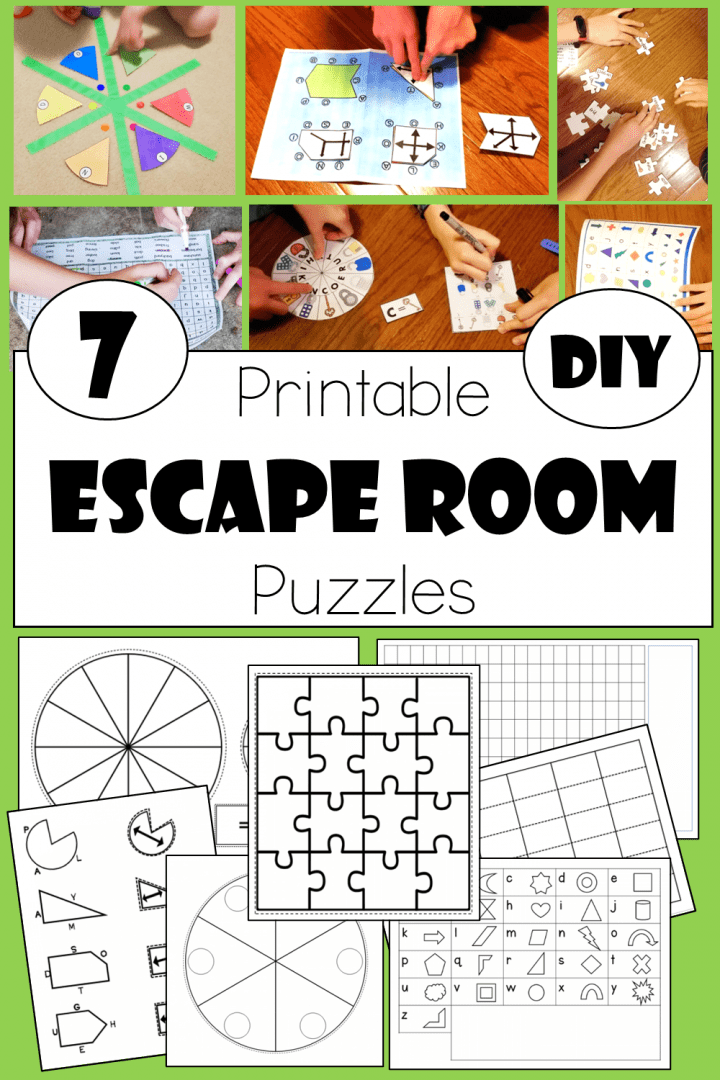 printable escape room puzzles pinterest collage pin
