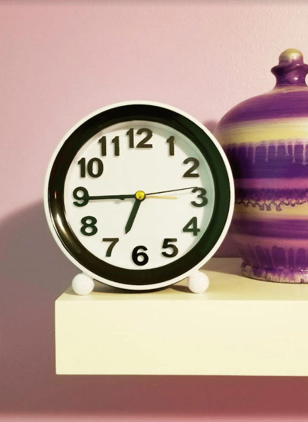 DIY escape room shows a clock