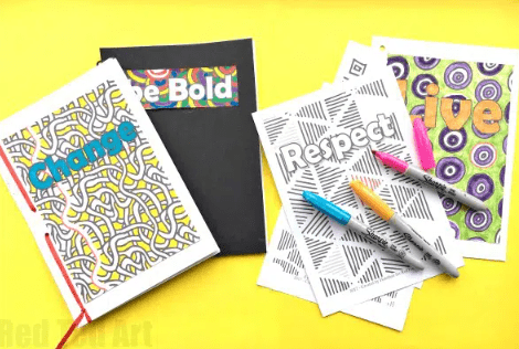arts and crafts for kids shows a variety of calming coloring sheets
