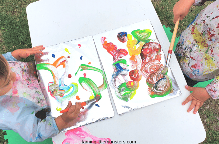 mindfulness activities shows two children painting