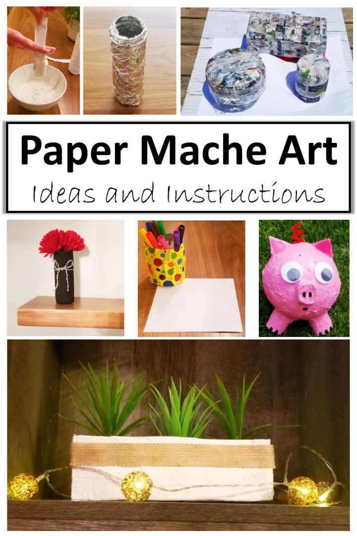 paper mache art collage for Pinterest image