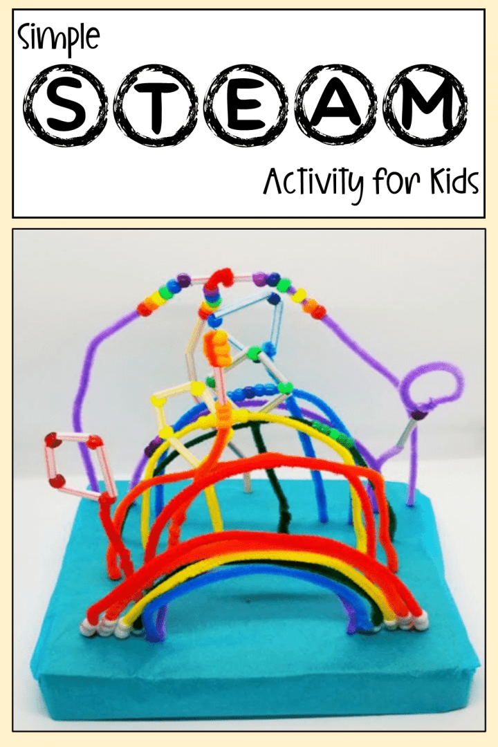 steam for kids shows a pinterest pin of the materials making project
