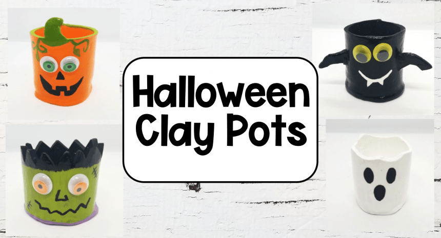 Easy DIY Halloween Clay Pots for Beginners and Kids