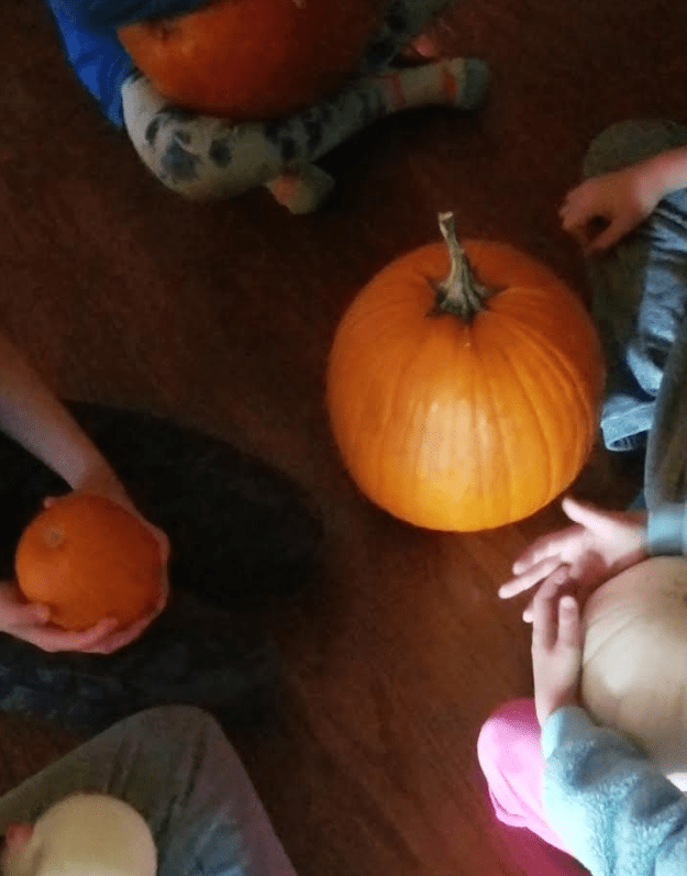 Make a Halloween Escape Room shows five children sitting each with a pumpkin.