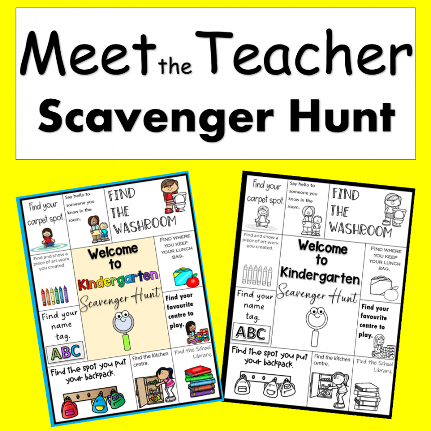 Meet the Teacher Back to School Night Scavenger Hunt - Hands-On ...
