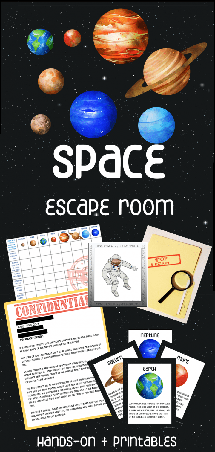space escape room challenge pinterest pin.
