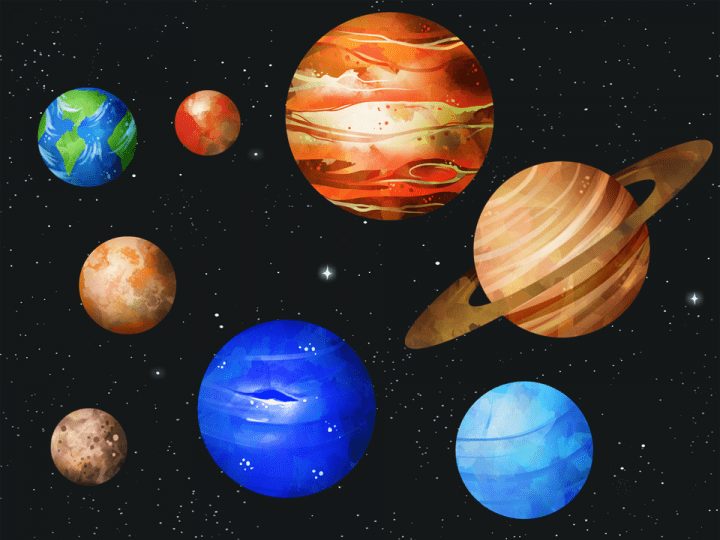 escape room ideas shows a picture with planets.