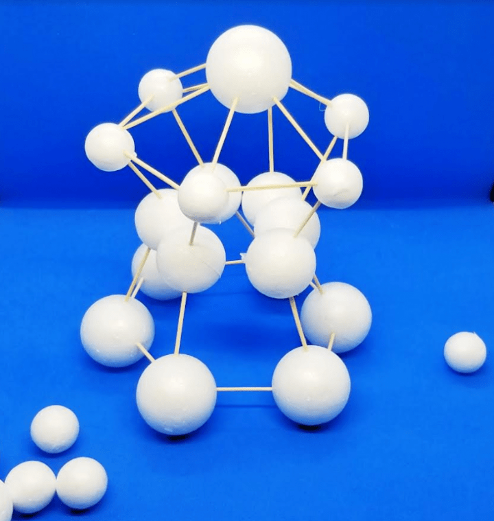 best stem for kids shows a structure made from Styrofoam balls and toothpicks.