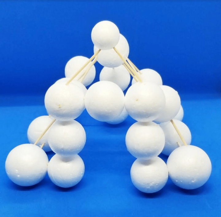 stem challenge shows a structure made from foam balls and tooth picks.