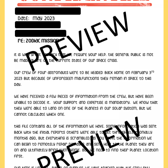 Escape Room Challenge Space Zodiac Mission HandsOn Teaching Ideas