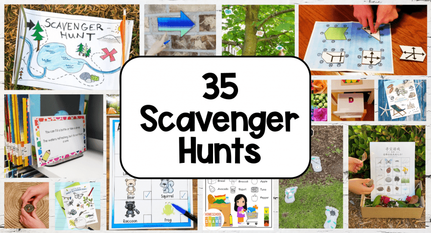 35 Scavenger Hunts for Kids with FREE Printables